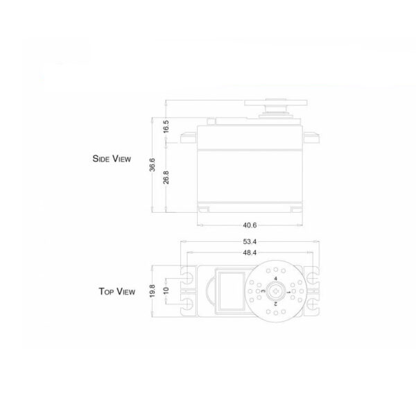 Hitec HS-425BB Deluxe Ball Bearing Standard Servo Dimensions