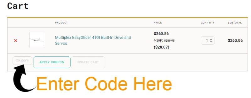 Coupon Code Instructions