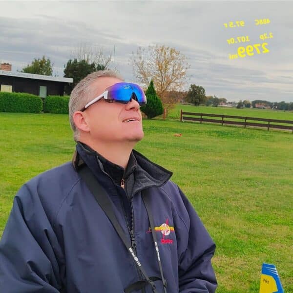 VSpeak HUD Telemetry System Glasses in use